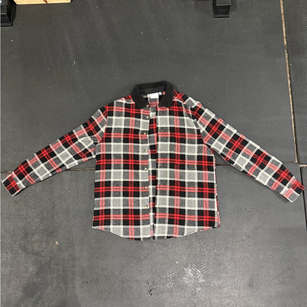 ASOS Men's Plaid Shirt Jacket - Red, Black, Gray